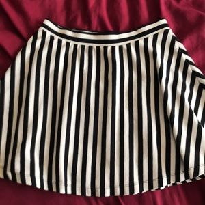 Black and white striped circle skirt
